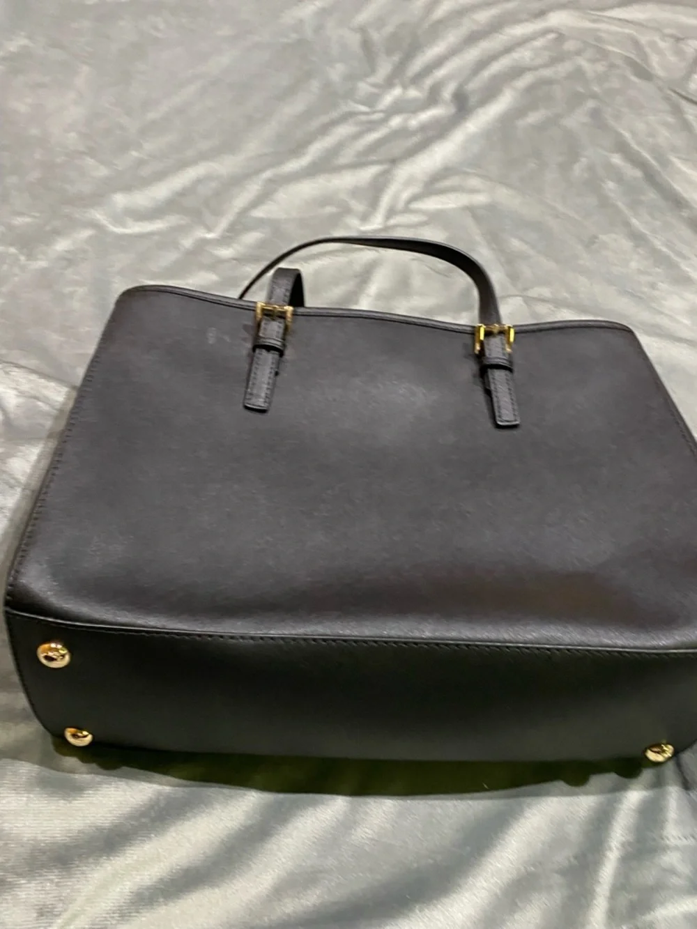 Michael Kors Black Leather Tote with Gold Hardware - Picture 10 of 13